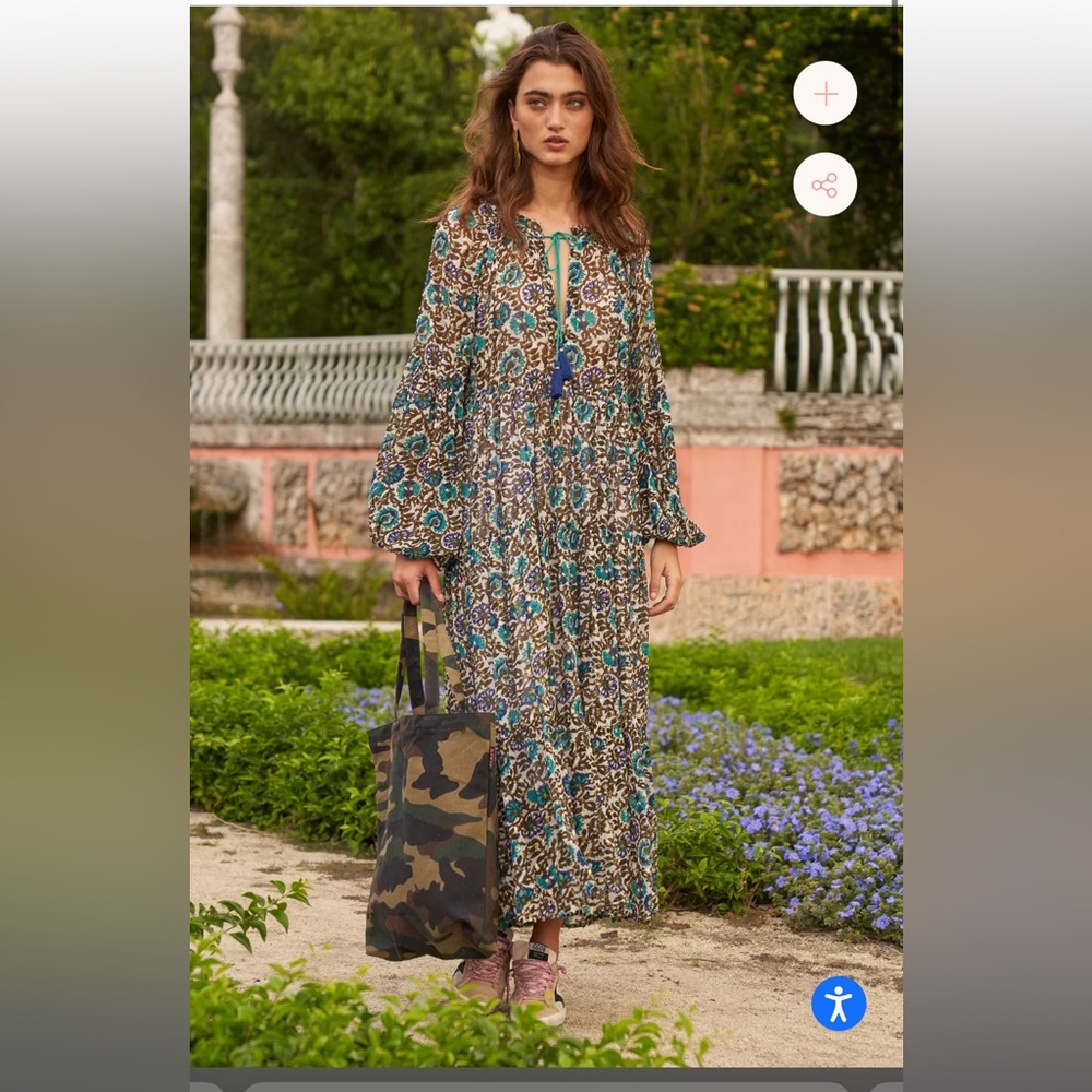 Oliphant Balloon Sleeve Maxi in Napa Olive